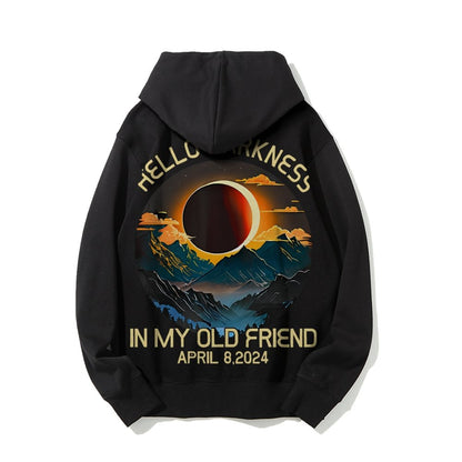 Hello Darkness My Old Friend Nerdy Graphic Geek Printed Back Cotton Hoodie