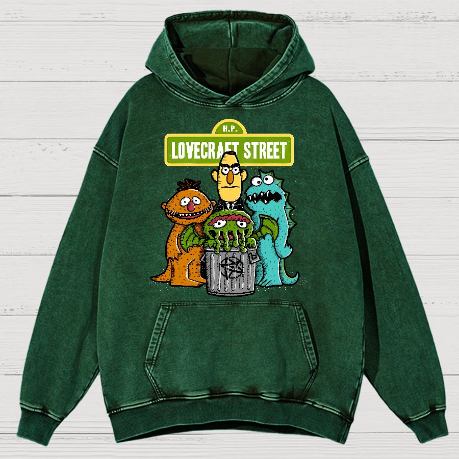 Lovecraet Street Vintage Distressed Hoodie