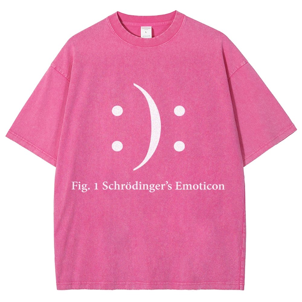 Schrodinger's Emoticon Vintage Distressed T-shirt