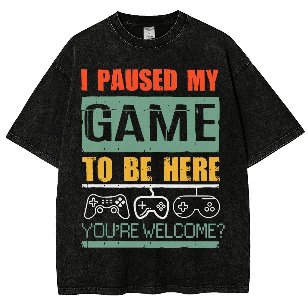 I Paused My Game To Be Here Vintage Distressed T-shirt