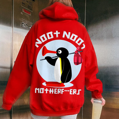NOOT NOOT MOTHERF***ERS Printed Back Unisex Cotton Hoodie