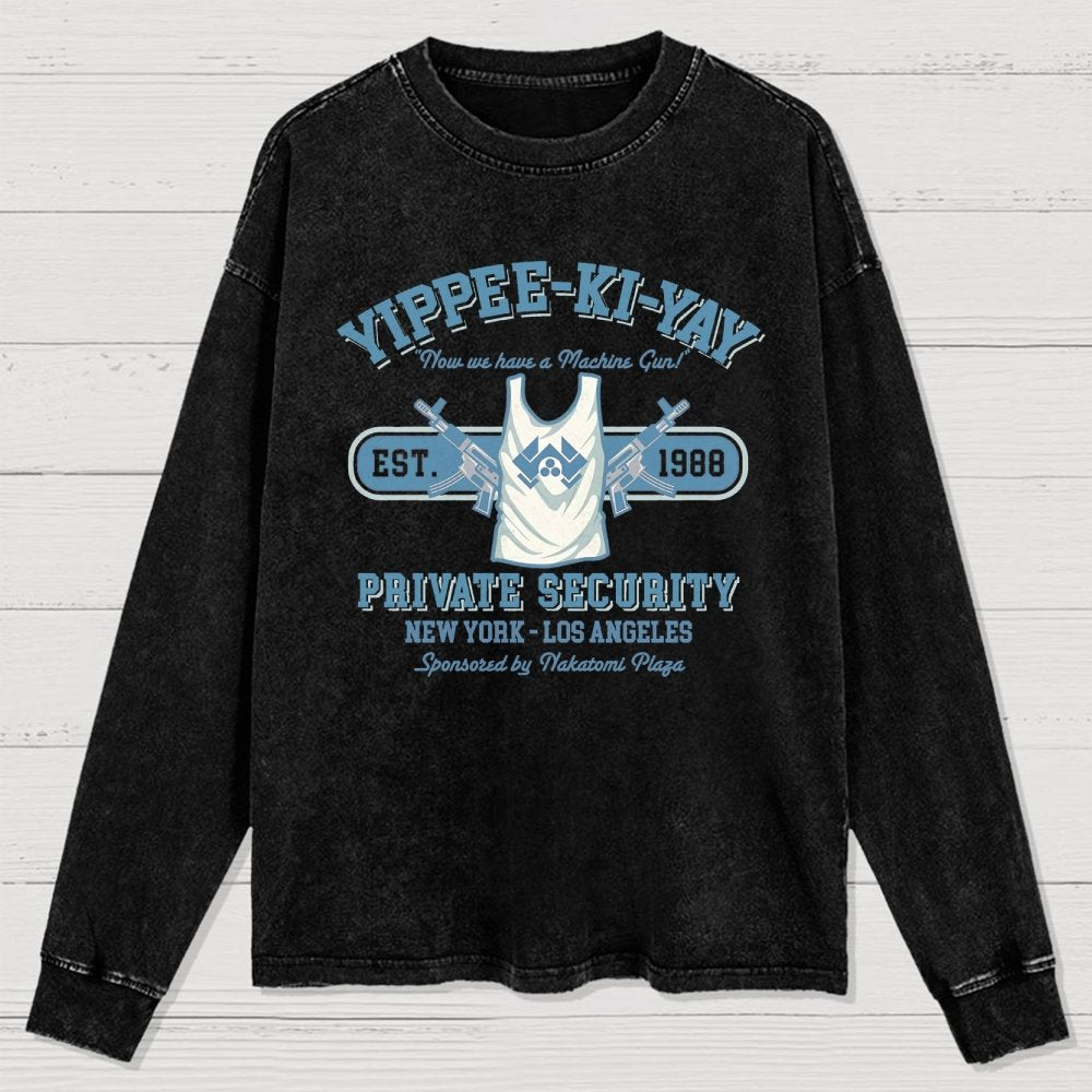 Yippee Ki Yay Security NY-LA Washed Long Sleeve Tee