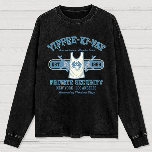 Yippee Ki Yay Security NY-LA Washed Long Sleeve Tee