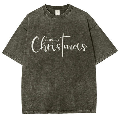 Merry Christmas .Christmas Cross Vintage Distressed T-shirt