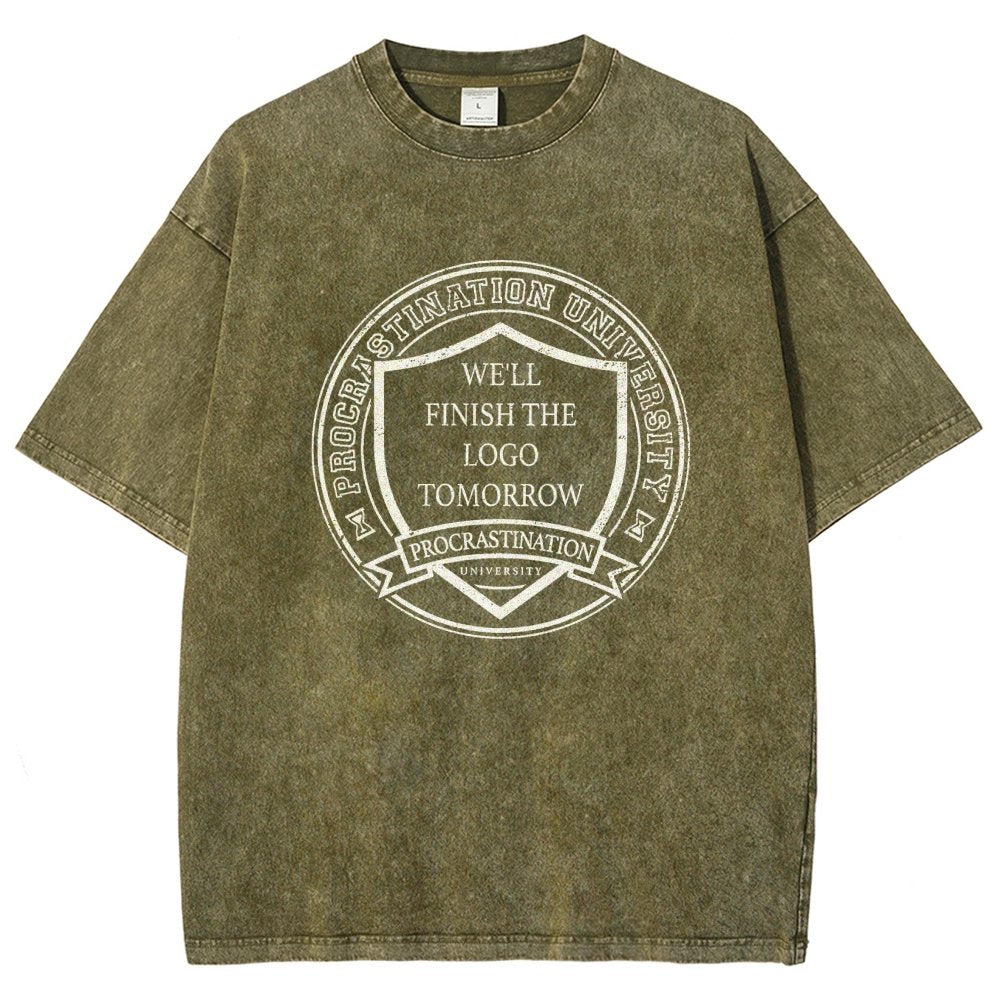 Procrastination University Logo Vintage Distressed T-shirt