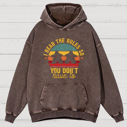 I Read The Rules So You Don't Have To ,Board Game Vintage Distressed Hoodie