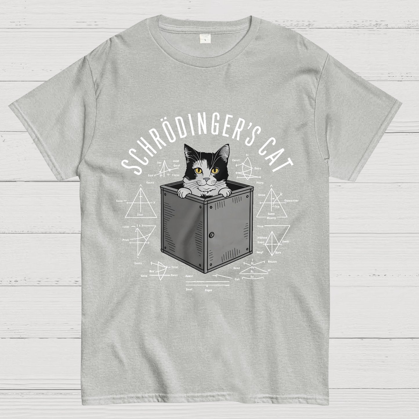 Schrodinger Cat In Box & Formulas Geeky T-Shirt