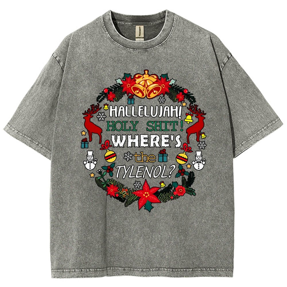 Where's The Tylenol Christmas. Autism Awareness Vintage Distressed T-shirt