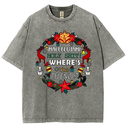 Where's The Tylenol Christmas. Autism Awareness Vintage Distressed T-shirt
