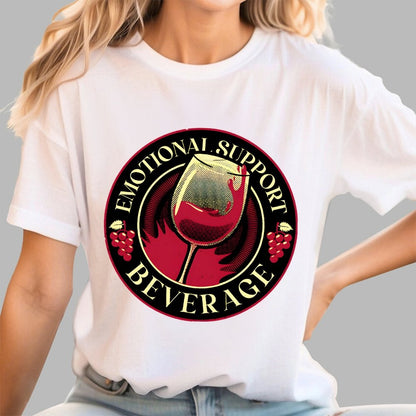 Emotional Support Beverage Wine Geek T-Shirt