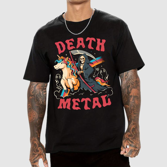 Death Metal - Cute Evil Skull Unicorn Geek T-Shirt