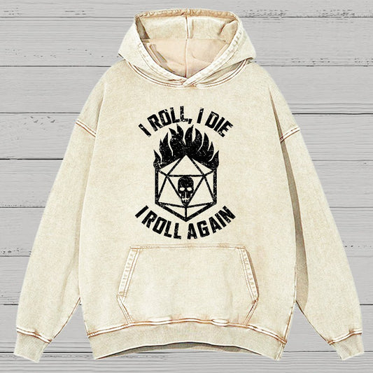 I Roll Again Geeky Vintage Distressed Hoodie