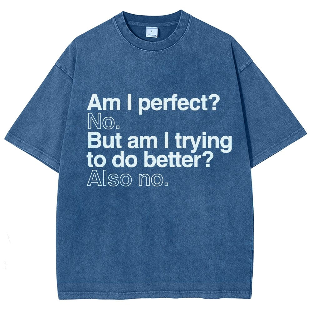 Am I Perfect? No. Am I Trying To Be Better Person Vintage Distressed T-shirt