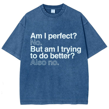 Am I Perfect? No. Am I Trying To Be Better Person Vintage Distressed T-shirt