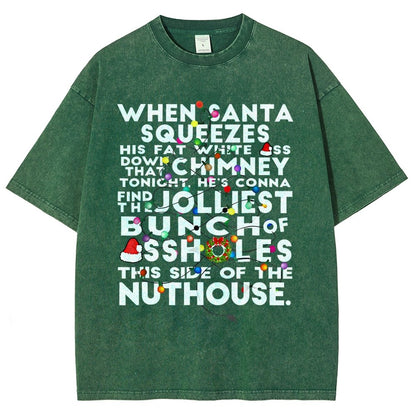 Christmas Vacation Jolly Group Vintage Distressed T-shirt