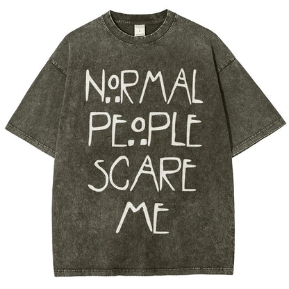Normal People Scare Me Vintage Distressed T-shirt