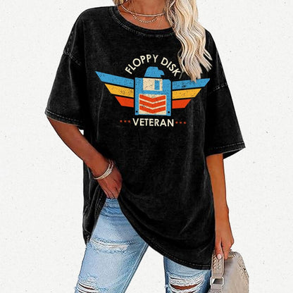 Floppy Disk Veteran Vintage Distressed T-shirt