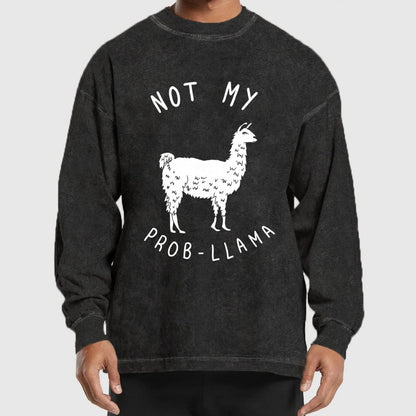 Not My Probllama Washed Long Sleeve Tee