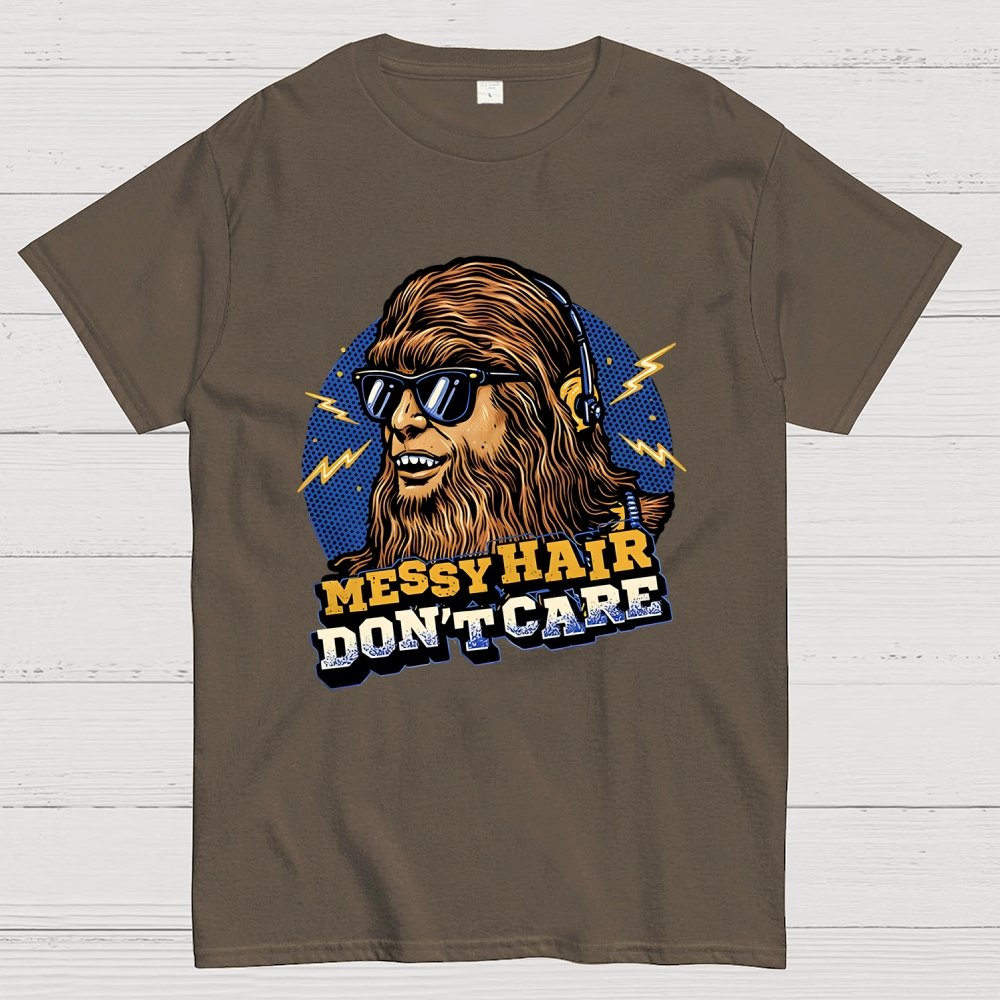 Messy Hair Don't Care Geek T-Shirt