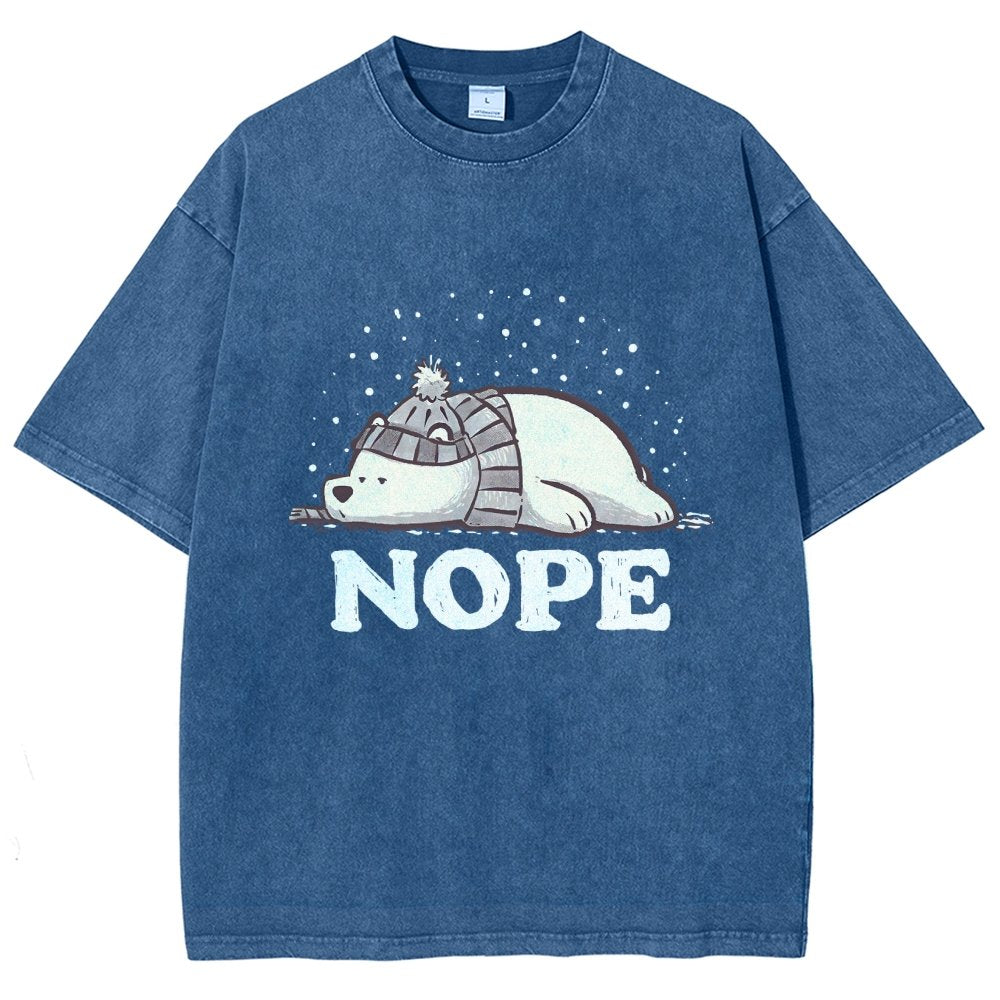 Nope Too Cold for Anything Vintage Distressed T-shirt