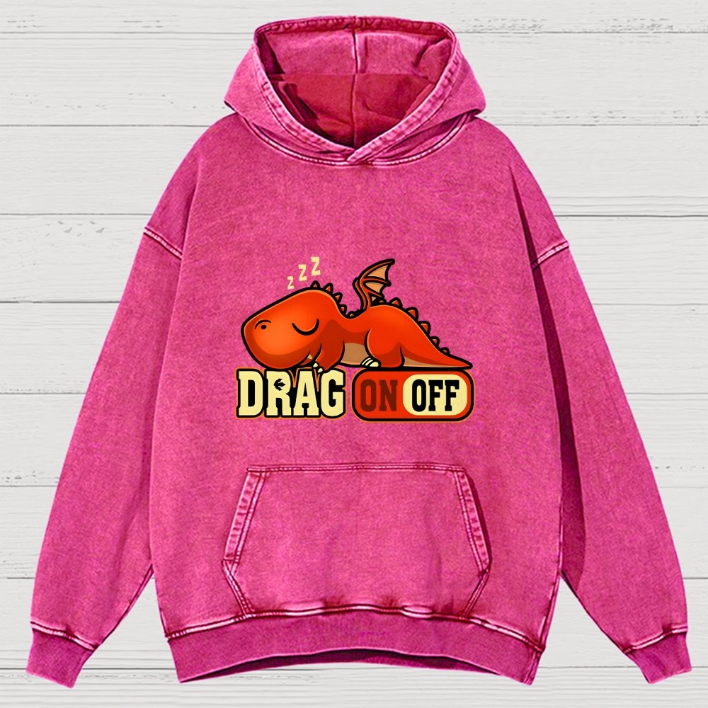 Drag On Off Vintage Distressed Hoodie