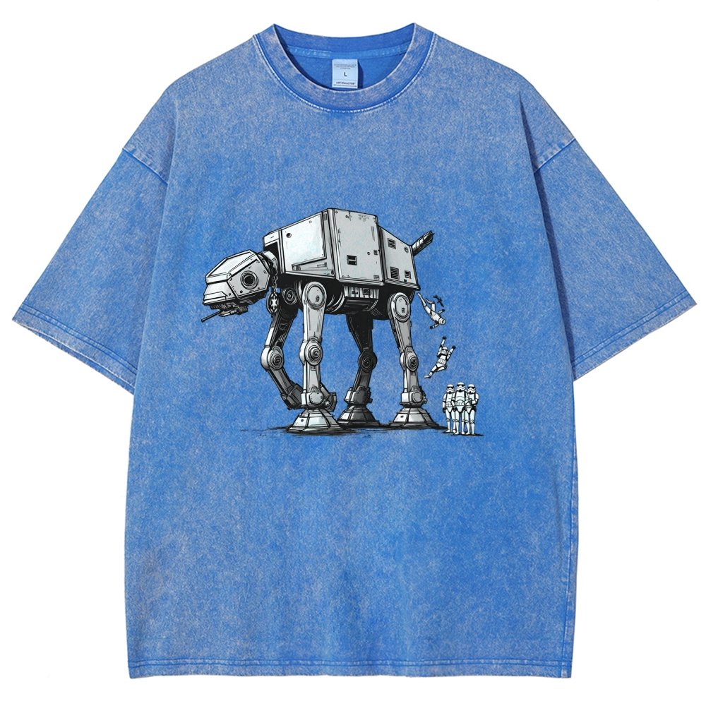Mechanical Robot Dog Poop Vintage Distressed T-shirt