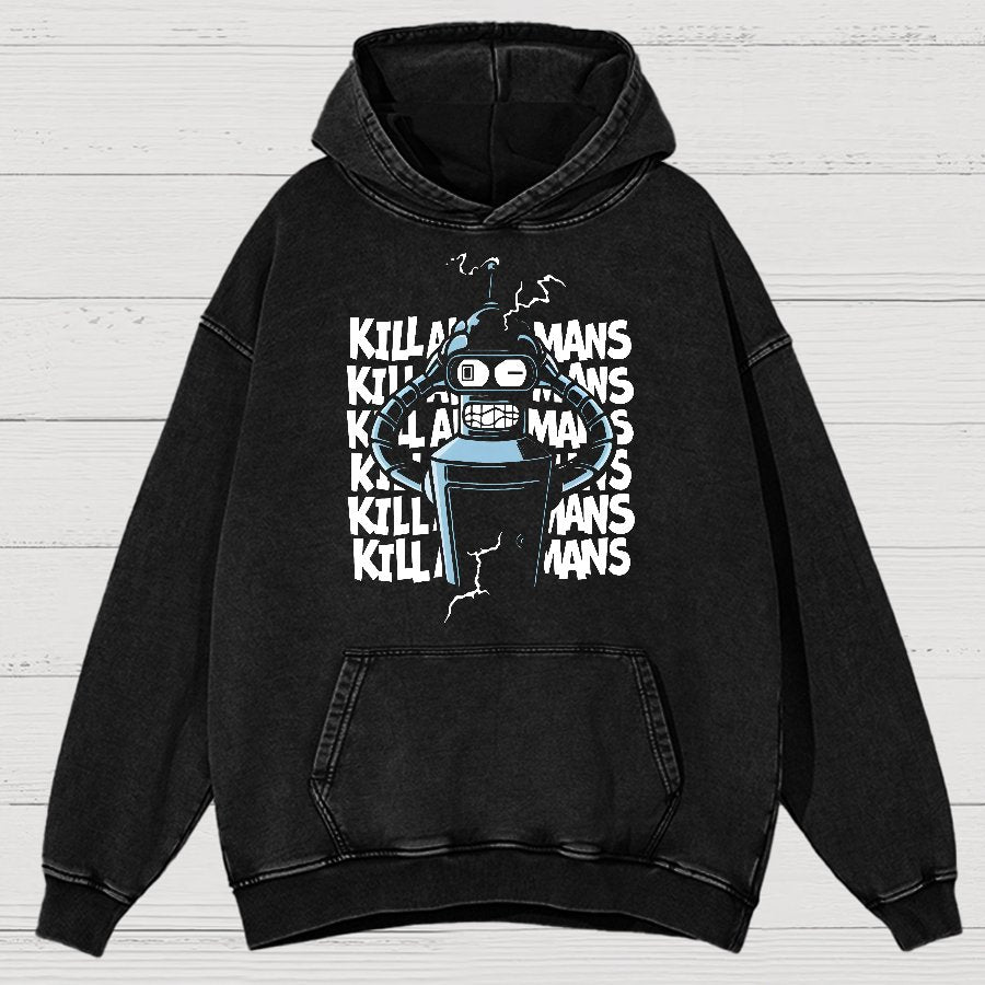 Machine Failure Vintage Distressed Hoodie