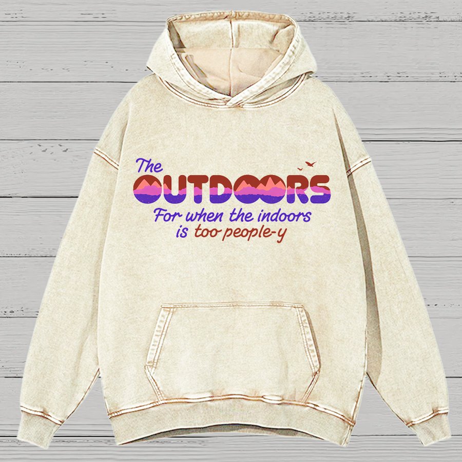 Because The Indoors Is Too People-Y Vintage Distressed Hoodie