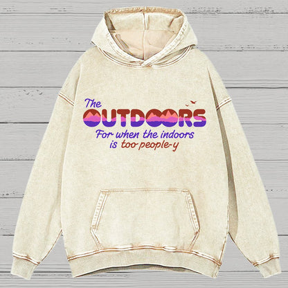 Because The Indoors Is Too People-Y Vintage Distressed Hoodie