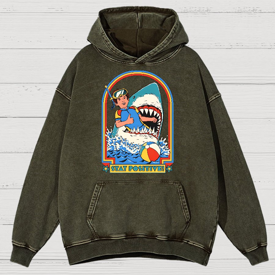 Stay Positive Vintage Distressed Hoodie
