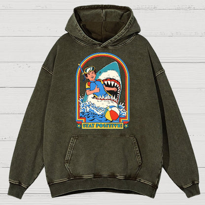 Stay Positive Vintage Distressed Hoodie