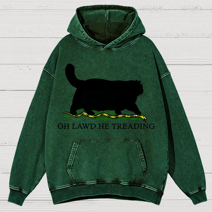 Oh Lawd He Treading Vintage Distressed Hoodie