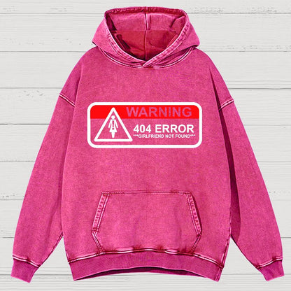 Girlfriend Not Found 404 Errorfunny Warning Vintage Distressed Hoodie