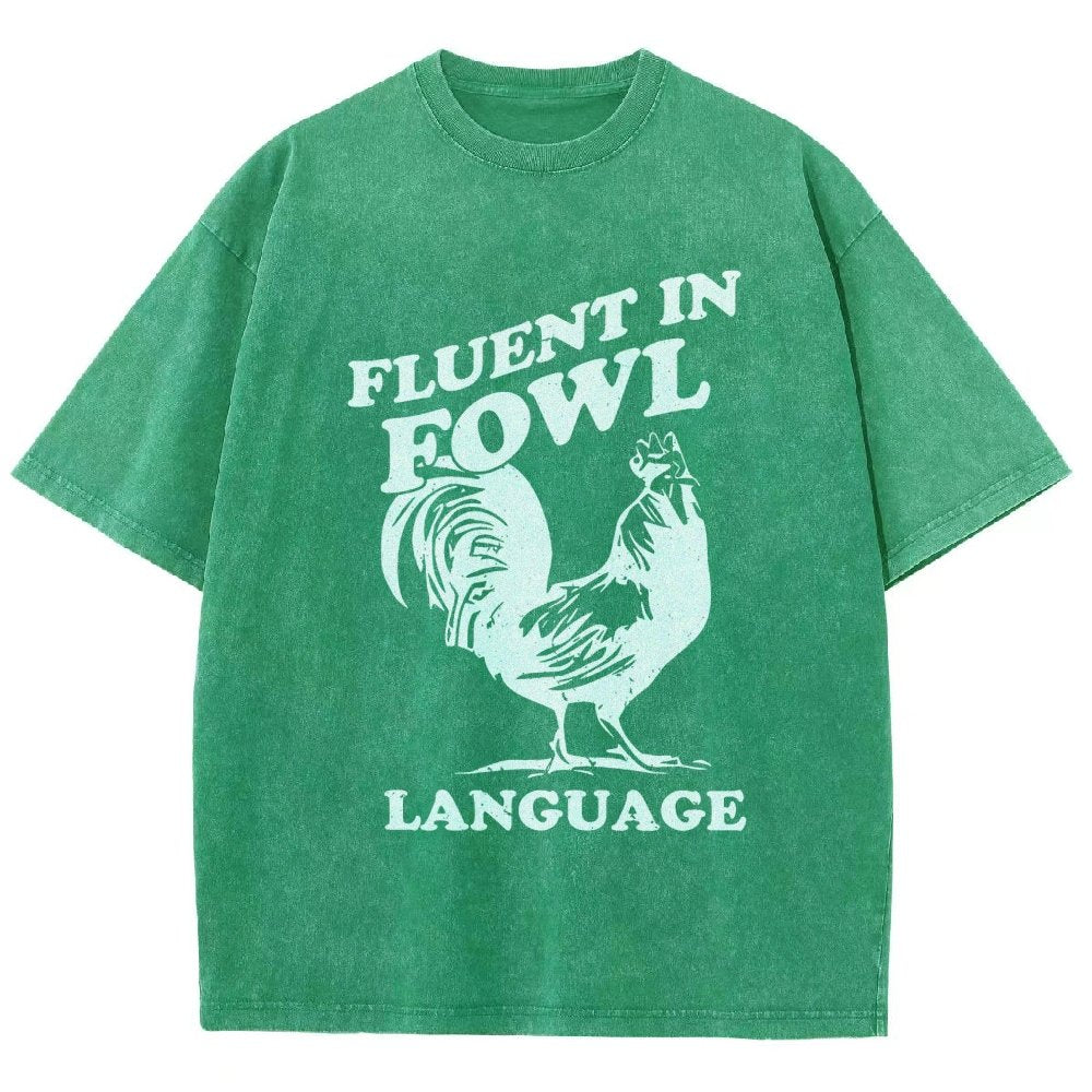 Chicken Turkey Fluent In Fowl Language Vintage Distressed T-shirt