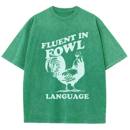 Chicken Turkey Fluent In Fowl Language Vintage Distressed T-shirt