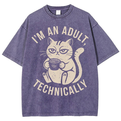 I'm An Adult Technically Vintage Distressed T-shirt