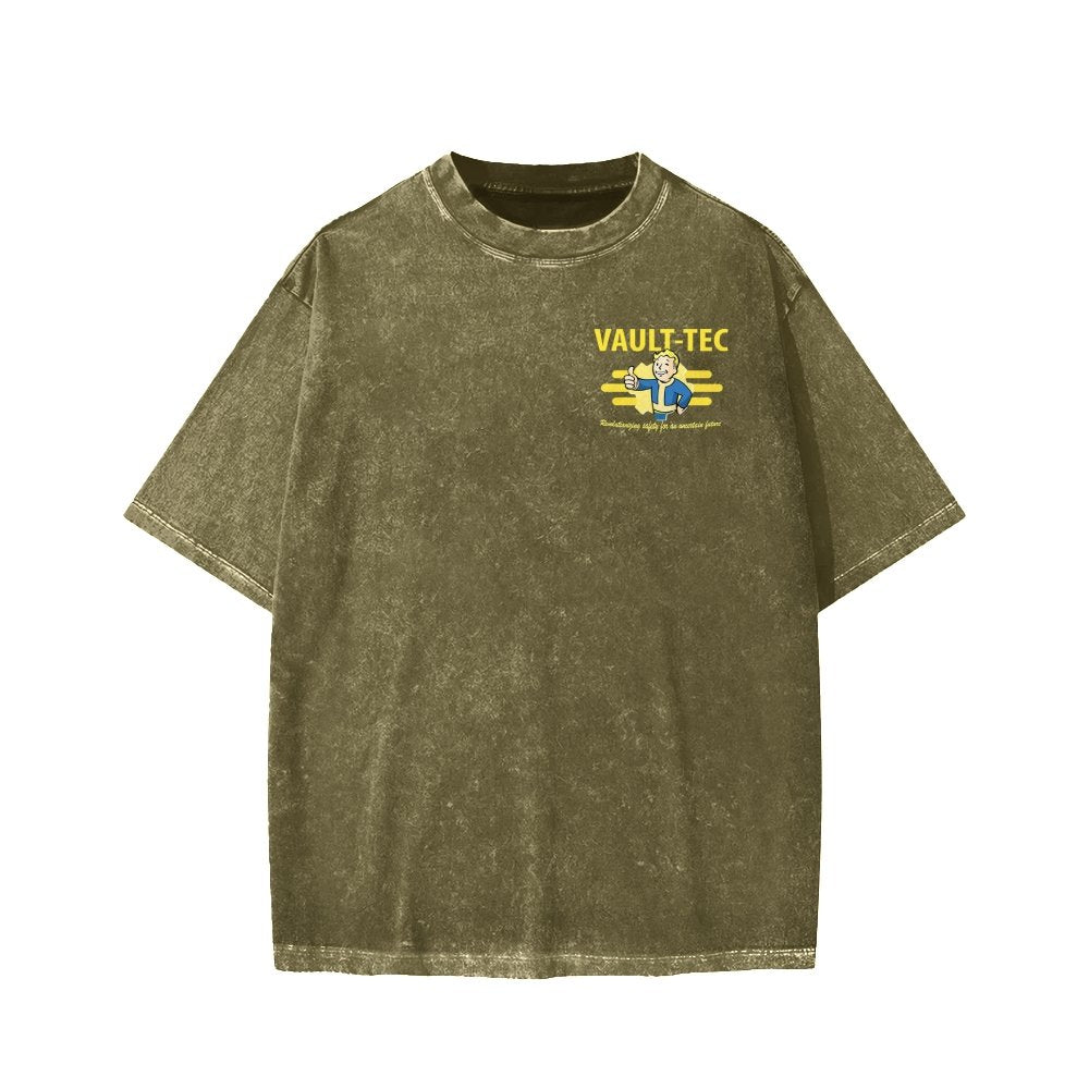 Eternal War Front And Back Printing Washed T-shirt