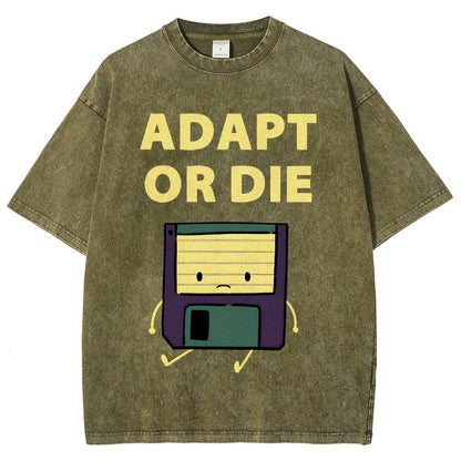 Adapt or Die Floppy Disk Vintage Distressed T-shirt