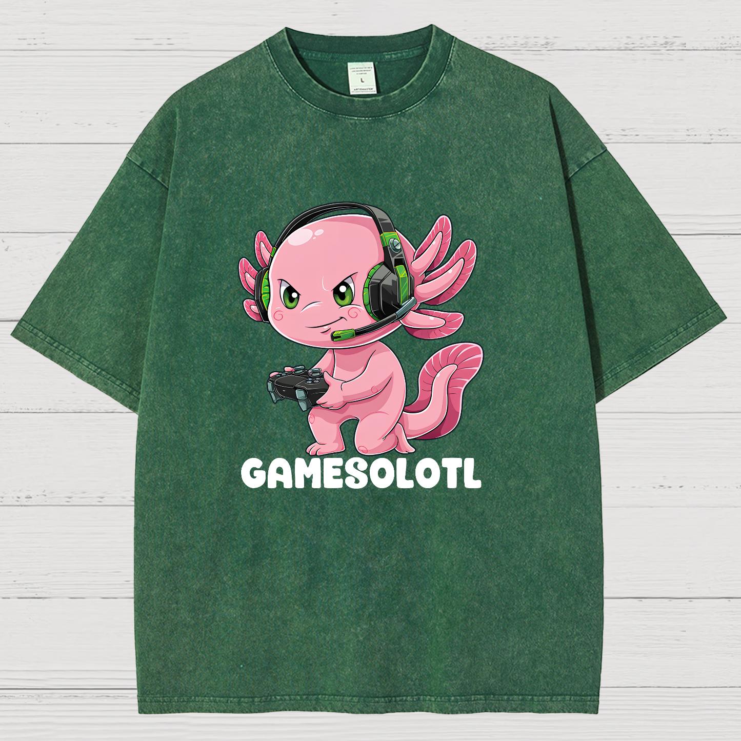 Gamer Axolotl Vintage Distressed T-shirt