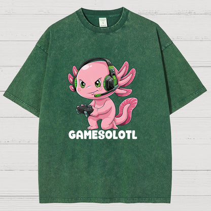 Gamer Axolotl Vintage Distressed T-shirt