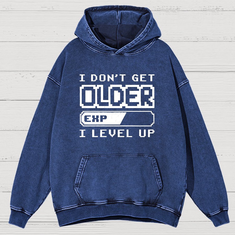 Don't Get Older, I Level UP, Nerdy Vintage Distressed Hoodie