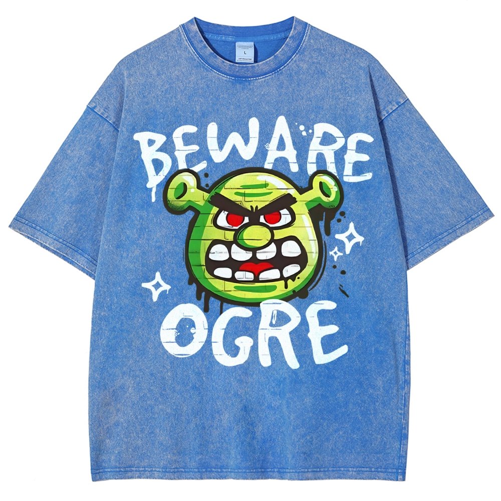 Beware Ogre Graffiti Vintage Distressed T-shirt