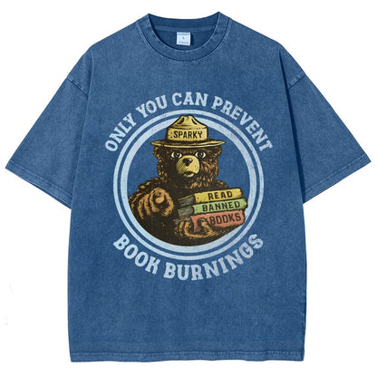 Only You Can Prevent Book Burnings Vintage Distressed T-shirt