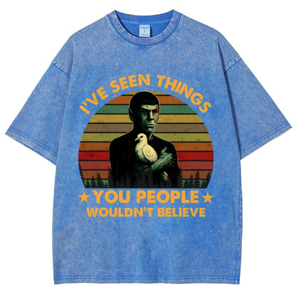 I've Seen Things Sci-Fi Quote Mashup Vintage Distressed T-shirt