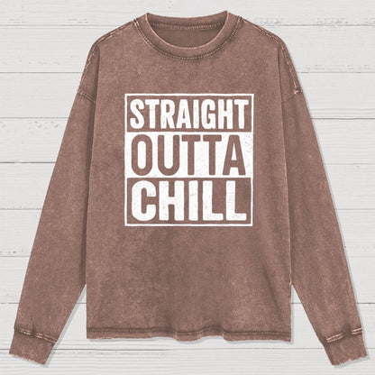 Straight Outta Chill Washed Long Sleeve Tee