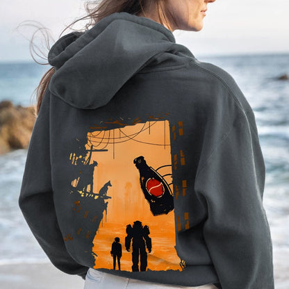 Welcome To This Land Printed Back Unisex Cotton Hoodie