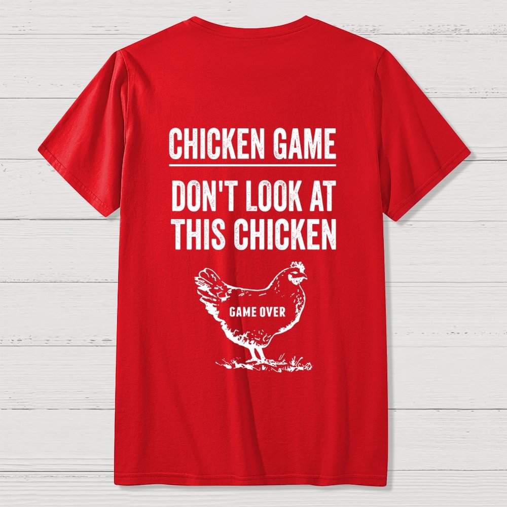 Chicken Game Nerd  Back Printing Geek T-Shirt