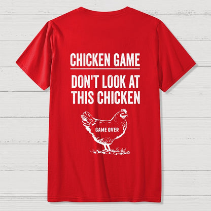 Chicken Game Nerd  Back Printing Geek T-Shirt