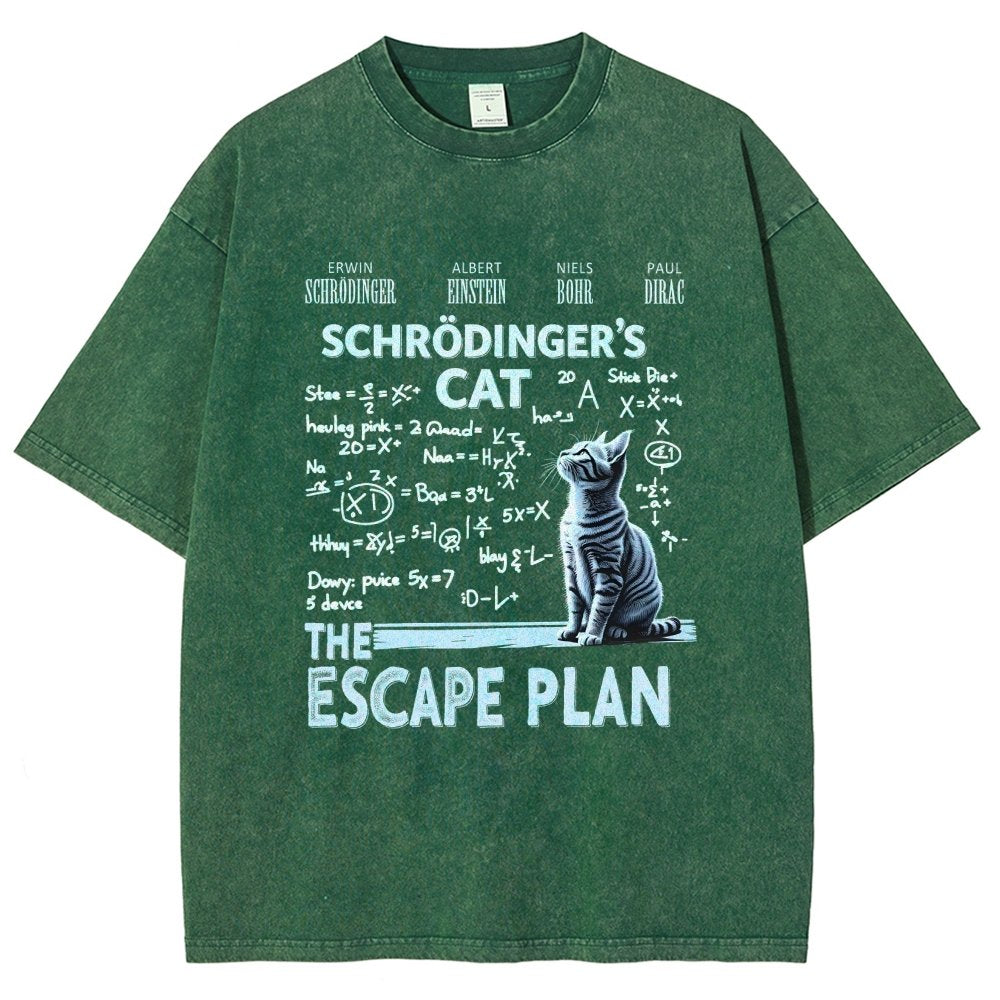 Schrödinger's Cat Escape Plan Vintage Distressed T-shirt
