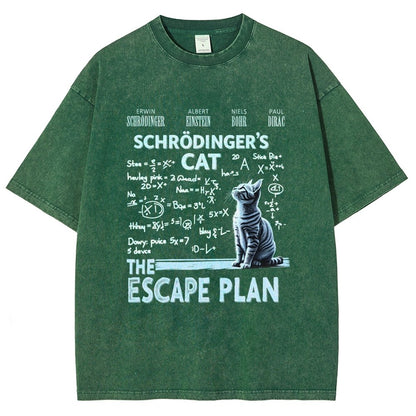 Schrödinger's Cat Escape Plan Vintage Distressed T-shirt